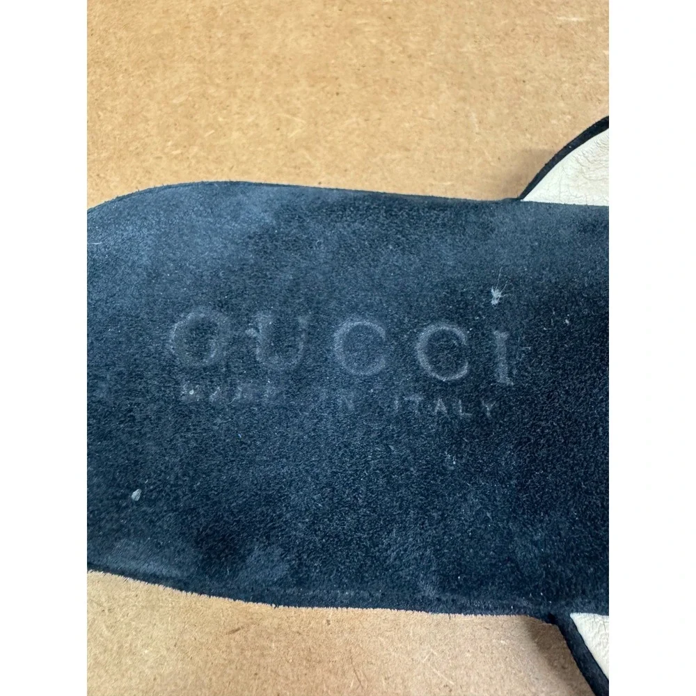 Gucci Suede Leather Slip On Designer Mules Slippers Black Mens Size 10D US